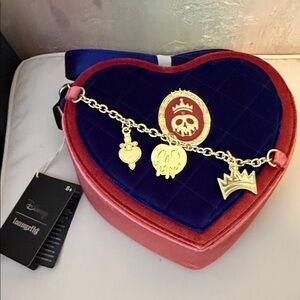 Loungefly Disney Snow White & 7 Dwarfs Evil Queen Velvet Crossbody Hard Tag New